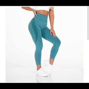NVGTN TEAL CONTOUR SEAMLESS LEGGINGS